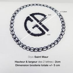 Mouchoirs parisiens en coton biologique personnalisés avec initiales style Saint Maur fabriqués à Paris par PhilippeGaber