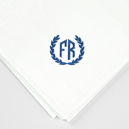 Set of 3 organic personalised handkerchiefs made in Paris France by Philippe Gaber 