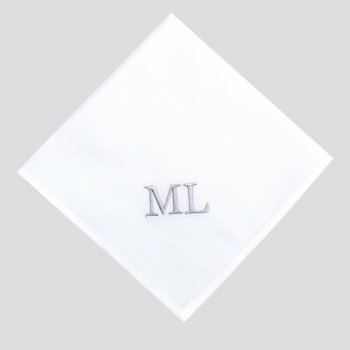 Set of 3 Handkerchiefs with your  embroidered initials Style Times made in Paris by Philippegaber