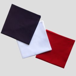 Set of Tricolour Organic handkerchiefs personalised with your embroidered Initials  by PhilippeGaber Made in Paris France