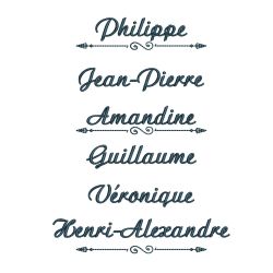 Mouchoir français personnalisé avec prénom style philippe brodé et fabriqué à Paris par PhilippeGaber depuis 2009