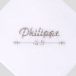 Mouchoir en coton bio personnalisés avec votre prénom Philippe Gaber