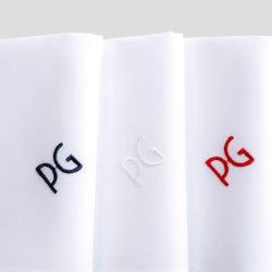 Mouchoirs français coton biologique personnalisés broderie initiales Bleu Blanc Rouge fabriqués à Paris PhilippeGaber ©philippegaber