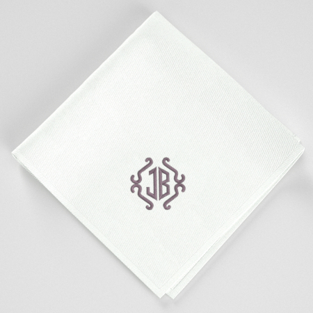 Personalized organic handkerchiefs
with your initials Style M3 embroidered made in Paris by Philipp Gaber