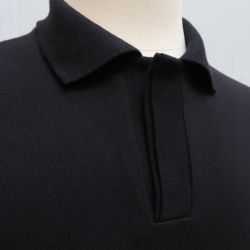 Black Organic Polo made in Paris  for men & women embroidered made in Paris by PhilippeGaber  ©philippegaber