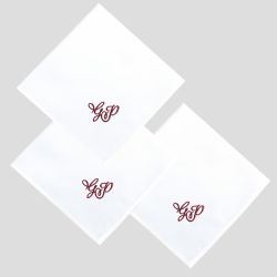 Organic handkerchief  initials embroidered PhilippGaber Paris