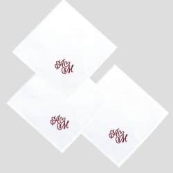 Organic Handkerchief Made in France with your love embroidered initials made in Paris by PhilippeGaber ©philippegaber