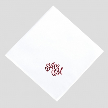 Organic Handkerchief Made in France with your love embroidered initials made in Paris by PhilippeGaber
