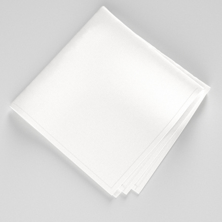 3 Handkerchiefs 40cm in organic cotton batiste woven in France ©philippegaber