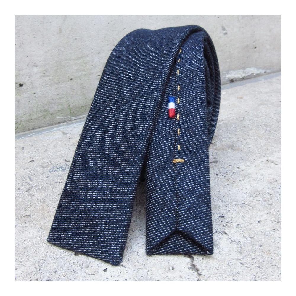 Wool & Silk micro-fantasy Handmade Tie in Paris