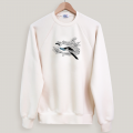 Organic Sweat-shirt with an Eurasian jay embroidered made in Paris by PhilippeGaber