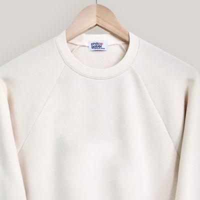 Sweatshirt coton biologique écru certifié Gots  Made in France car fabriqué à Paris par PhilippeGaber