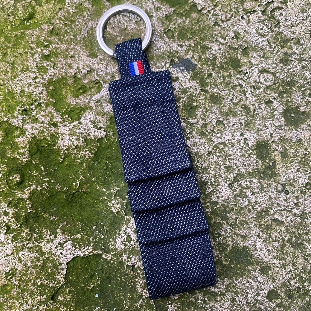 Porte-clefs 3 plis en Jeans 15.9 oz coton biologique Gots fabriqué à Paris par PhilippeGaber