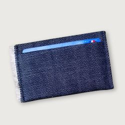 GOTS certified organic denim card holder made in Paris by Philippegaber