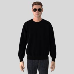 Sweatshirt bio noir à manches raglan et Made in France PhilippeGaber sweat-shirt bio pour homme et femme fabriqué à Paris ©philippegaber