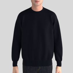 Navy French Terry organic sweatshirt made in Paris by PhilippeGaber -  raglan sleeve sweatshirt for men & women ©philippegaber