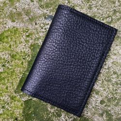 Black vegetable tanning leather card holder Made in Paris by philippegaber since 2009