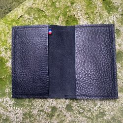 Porte-cartes en cuir noir tannage végétal Fabriqué à Paris par philippegaber depuis 2009