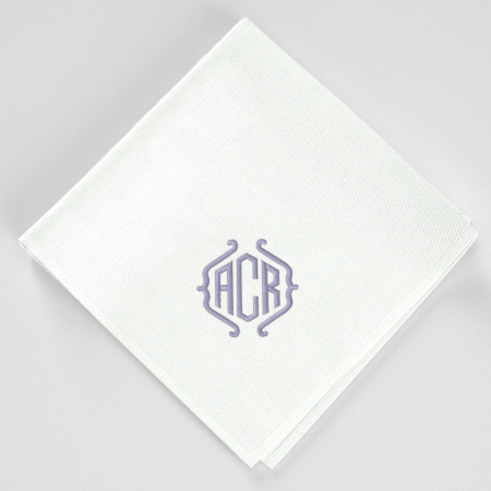 mouchoirs français personnalisés brodés avec vos initiales style monogram fabriqué à Paris par Philippe Gaber