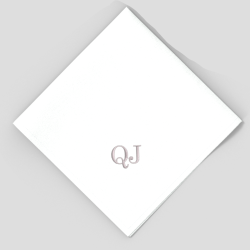 3 organic twill Handkerchiefs personalized with your initials embroidered in Classic style  Made in Paris by Philippegaber