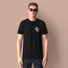 Organic T-shirt with a couple of sparrows embroidered & Made in Paris France by PHILIPPGABER