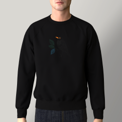 Organic sweatshirt blackbird embroidered made in Paris by PhilippGaber