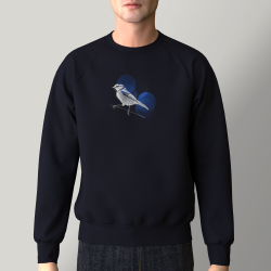 sweat-shirt coton biologique fabriqué à Paris broderie mésange bleue parisienne Philippegaber