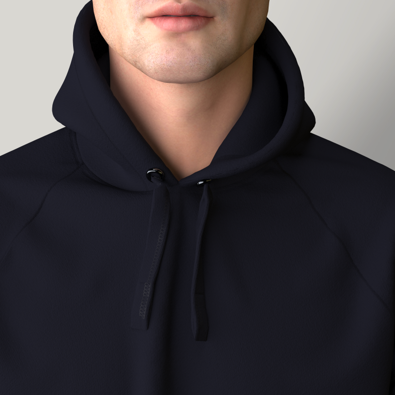 Sweat-shirt à capuche coton biologique GOTS hoodie French Terry Bleu marine fabriqué à Paris par PhilippeGaber