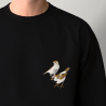 Organic Sweatshirt a couple of sparrows embroidered PhilippeGaber