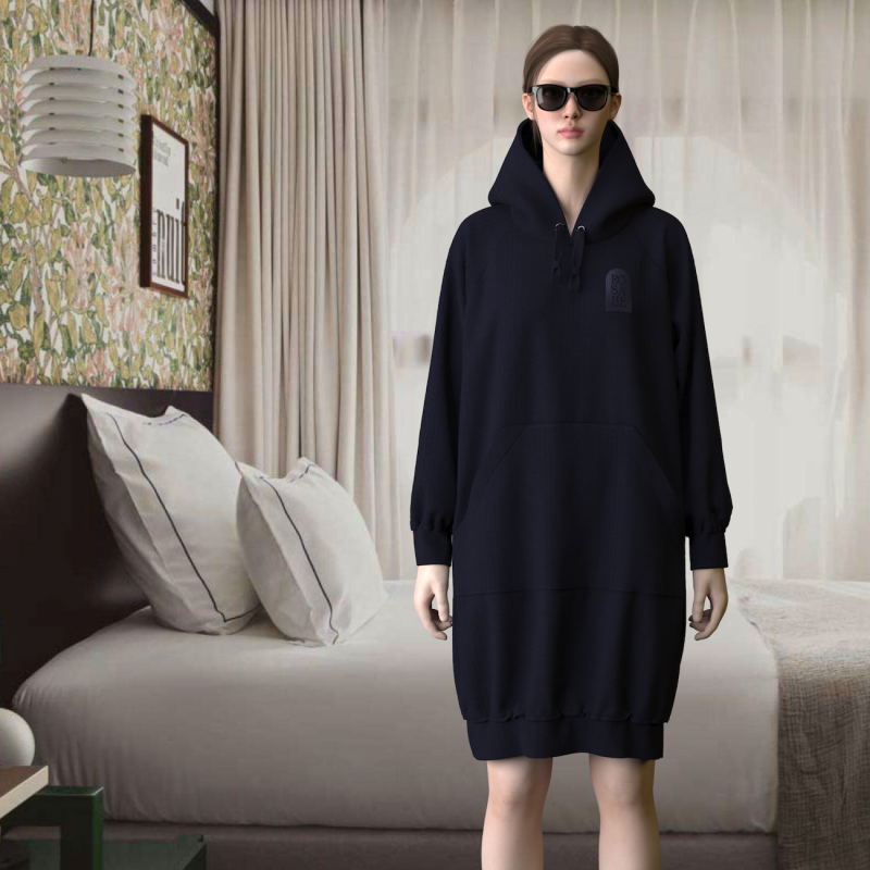 Oversized extra long Hoodie made in Paris by PhilippeGaber