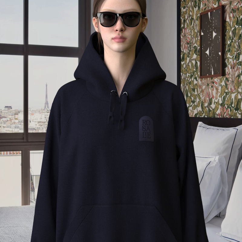 Hotel Rosalie one size oversized sweatshirt 100% organic cotton made and embroidered in Paris by Philipp Gaber