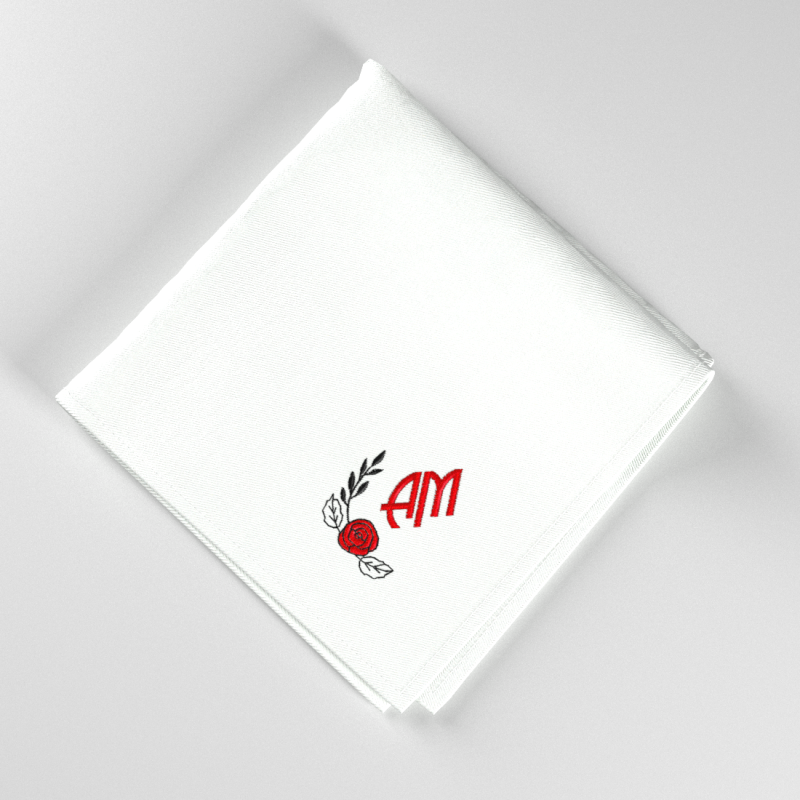 one handkerchief embroidered with your initials & Rose by PhilippGaber