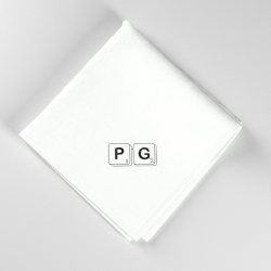 Un mouchoir français personnalisé avec vos initiales  style Scrabble  brodé & fabriqué à Paris par Philippegaber