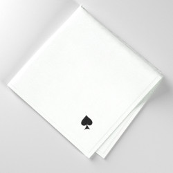 One organic Handkerchief  with an embroidered Ace of  Tile  Made in Paris by PhilippeGaber