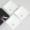 3 Organic handkerchiefs with your initials Deco Style embroidered & Made in Paris France by Philippe Gaber