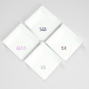 3 Organic handkerchiefs with your initials Deco Style embroidered & Made in Paris France by Philippe Gaber