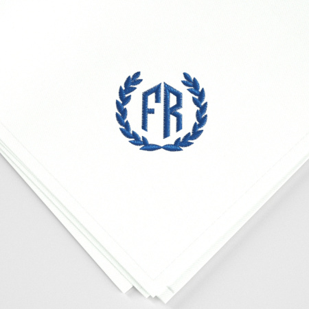 Organic handkerchief initials embroidered style Empire Philippe Gaber