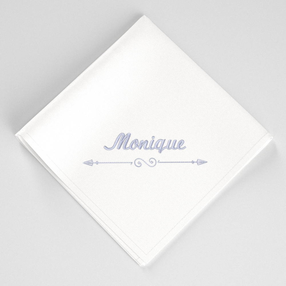 Organic Handkerchief customized with your name embroidered & Made in Paris France by PhilippeGaber