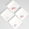 1 Organic Handkerchief personalized with your initials and a rose embroidered and Made in Paris France by PhilippeGaber