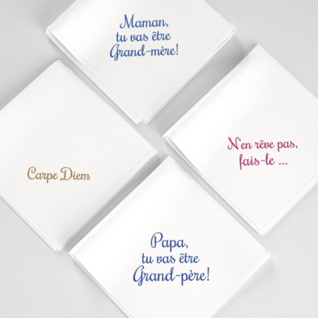 3 organic personalized handkerchief Rochester style PhilippGaber Paris
