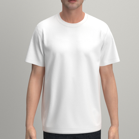 Square Gardette white organic cotton  T-shirt Made for your order  in Paris France by Philipp Gaber since 2009