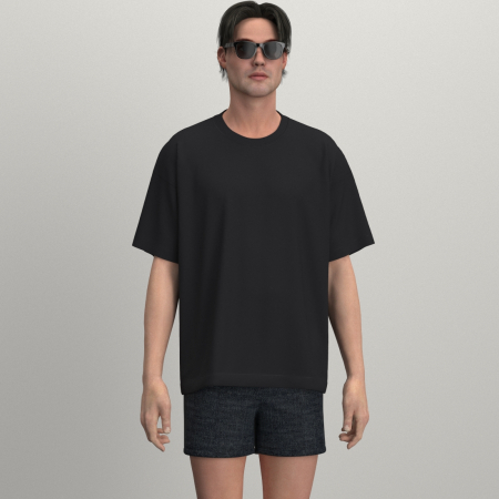 T-shirt 71 Oversize en coton bio Noir fabriqué à PARIS France  par philippgaber t-shirt unisex minimalist fabrication française