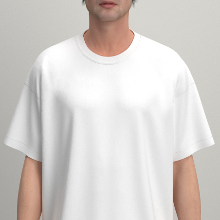 T-shirt 71 Oversize en coton bio blanc fabriqué à PARIS France  par philippgaber t-shirt unisex minimalist fabrication française