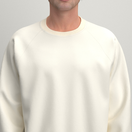 Sweatshirt coton biologique écru fabriqué à Paris par PhilippeGaber