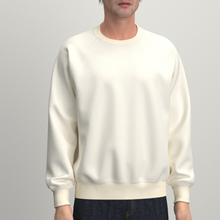 Sweatshirt coton biologique écru fabriqué à Paris par PhilippeGaber