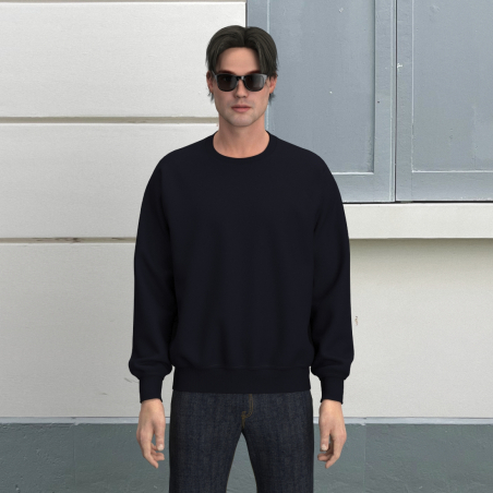 Navy Organic French Terry sweatshirt Made in Paris by PhilippeGaber