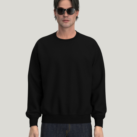 Black Organic Sweatshirt Made in France  PhilippeGaber