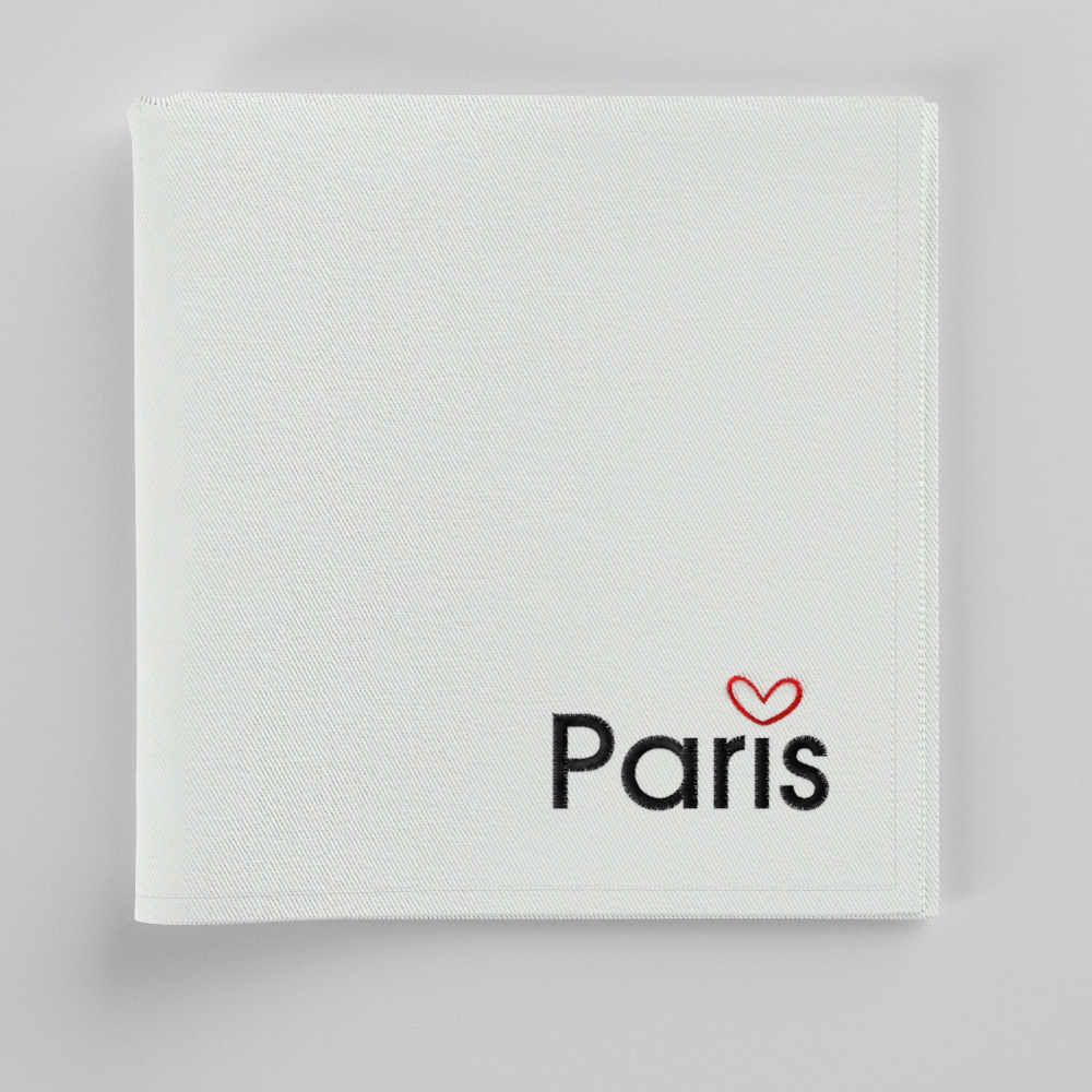 3 organic handkerchiefs  I♡ Paris  made in Paris France by PhilippeGaber  - Paris Souvenir Handkerchiefs