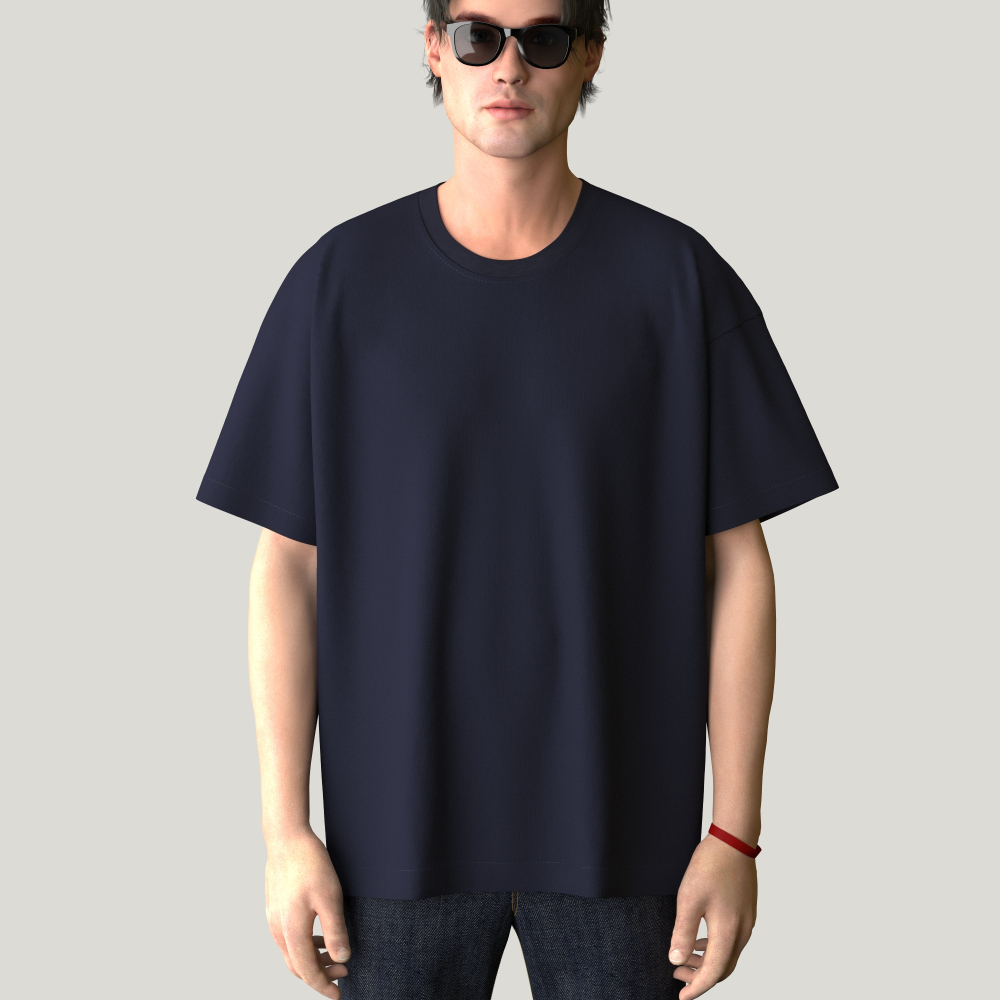 Navy Blue 71 Oversize Organic T-shirt made in Paris by philippgaber