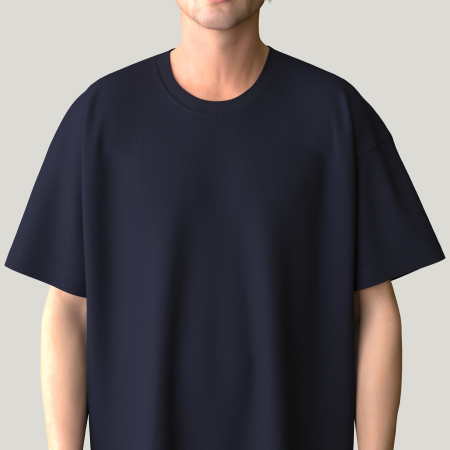 Navy Blue 71 Oversize Organic T-shirt made in Paris by philippgaber